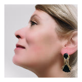 Carved Black Onyx 18K Yellow Gold Earrings by Wander