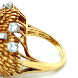 Citrine and Diamond 18K Gold and Platinum Ring