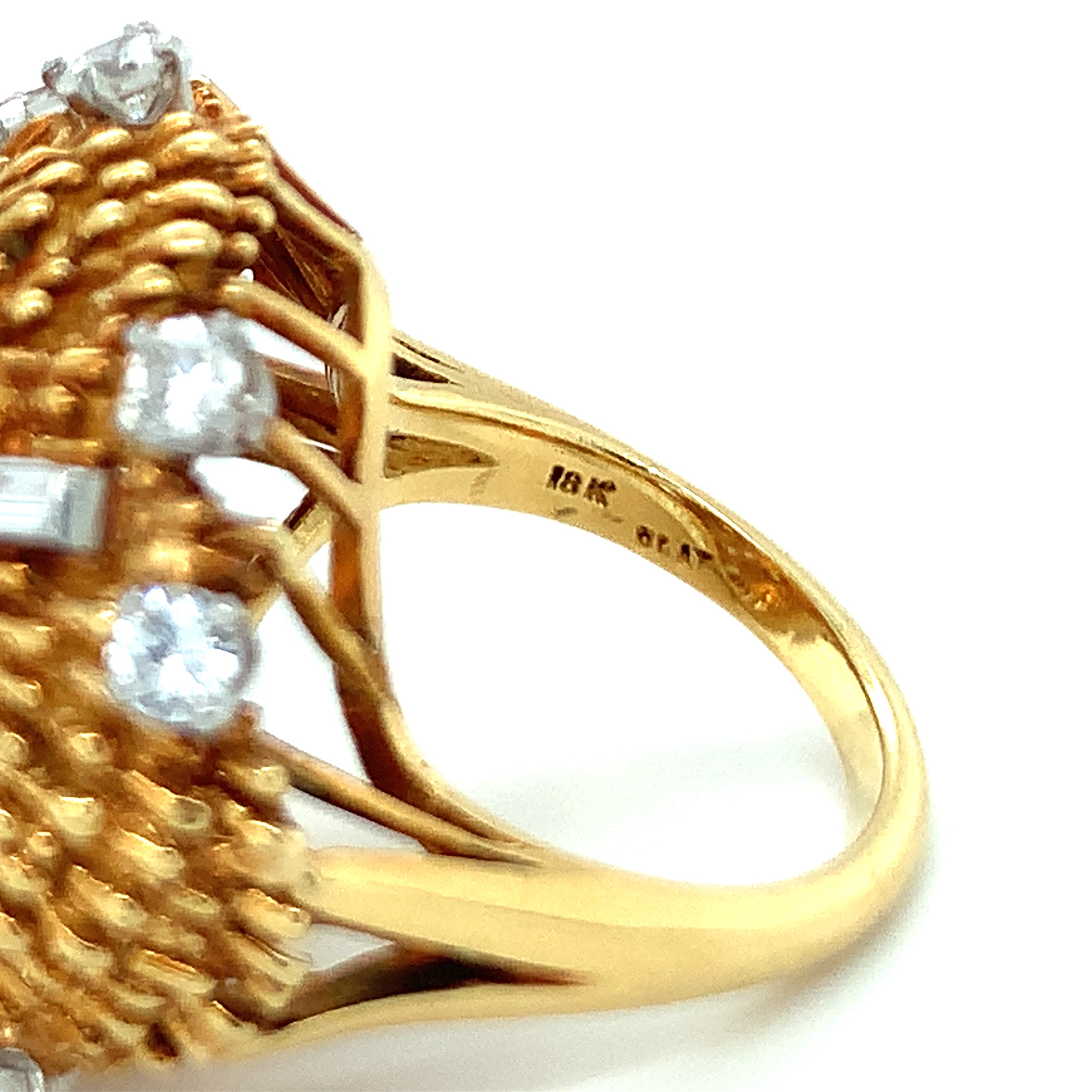 Citrine and Diamond 18K Gold and Platinum Ring