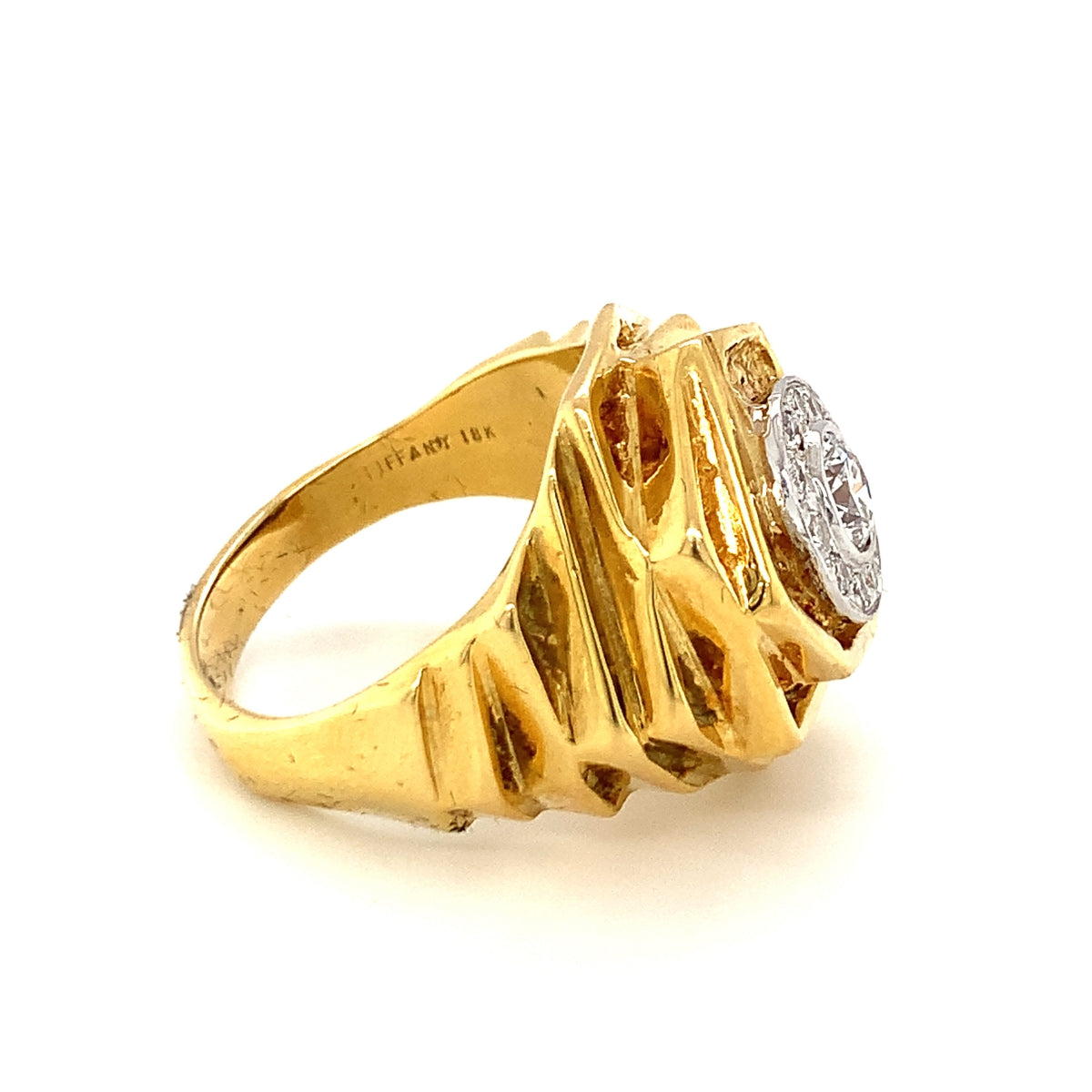 Diamond 18K Yellow Gold Cocktail Ring, circa 1970s