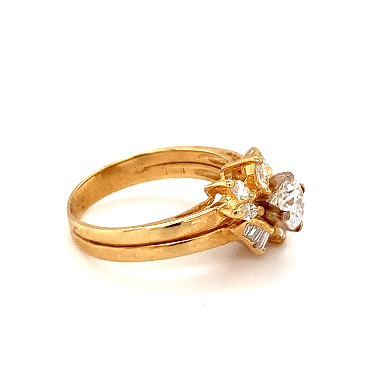 Diamond 18K Yellow Gold Cocktail Ring, circa 1980s