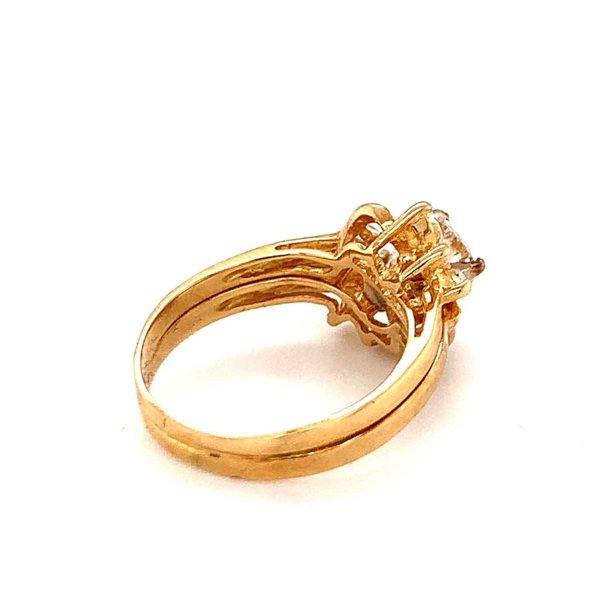Diamond 18K Yellow Gold Cocktail Ring, circa 1980s