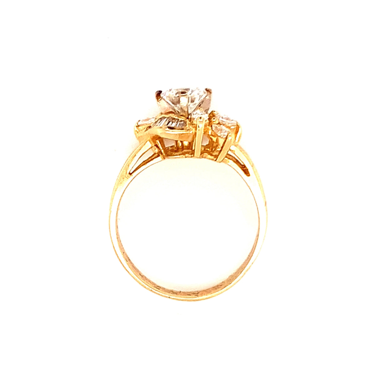 Diamond 18K Yellow Gold Cocktail Ring, circa 1980s