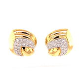Diamond 18K Yellow Gold Earclips, circa 1970s