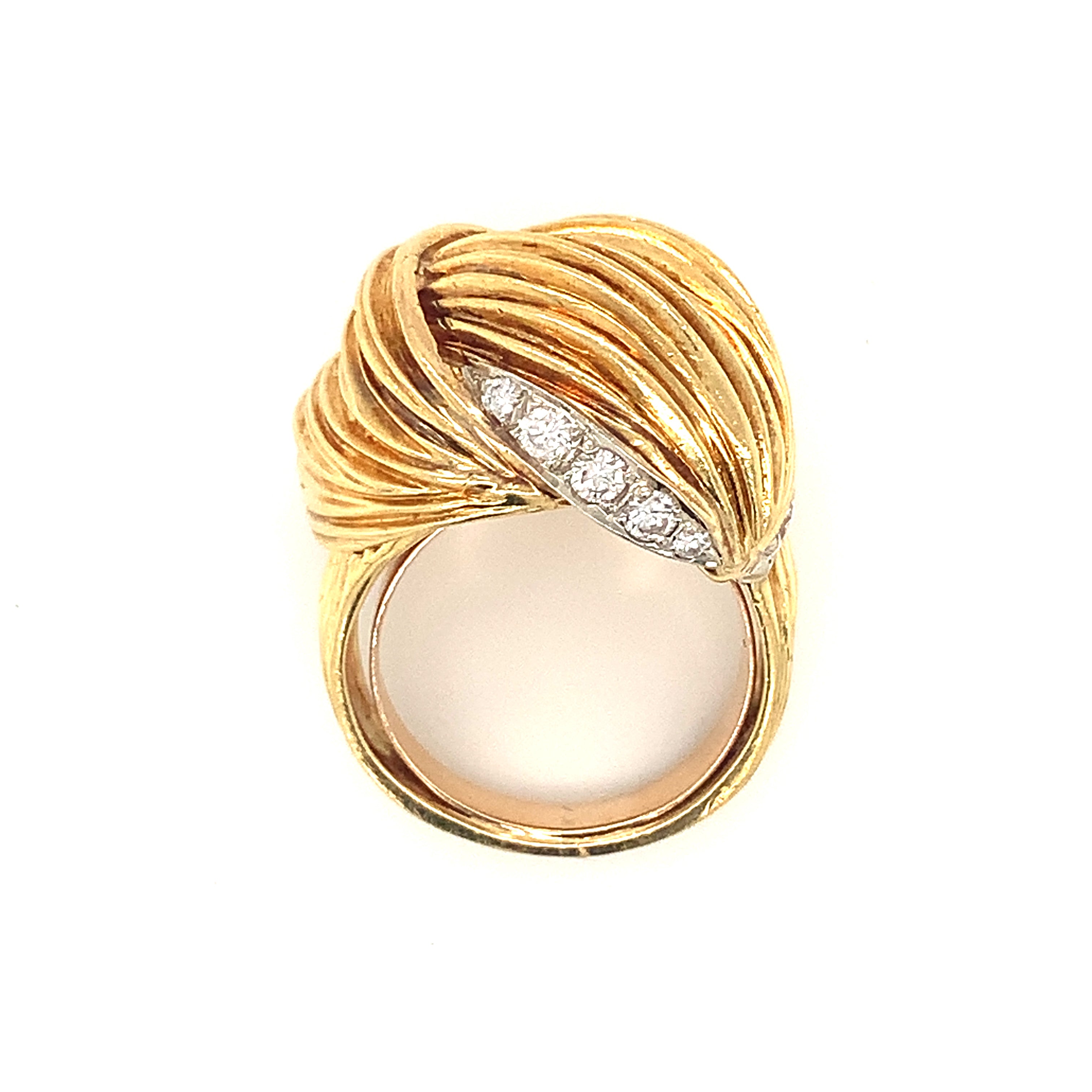 Diamond 18K Yellow Gold Knot Ring
