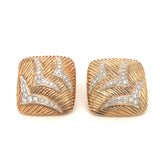 Diamond 18k Yellow Gold Earclips, circa 1960s