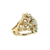 Diamond Cluster 14K Yellow Gold Ring