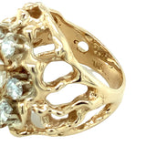Diamond Cluster 14K Yellow Gold Ring