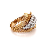 Diamond Cluster 18K Yellow Gold Ring, circa 1960s
