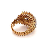 Diamond Cluster 18K Yellow Gold Ring, circa 1960s