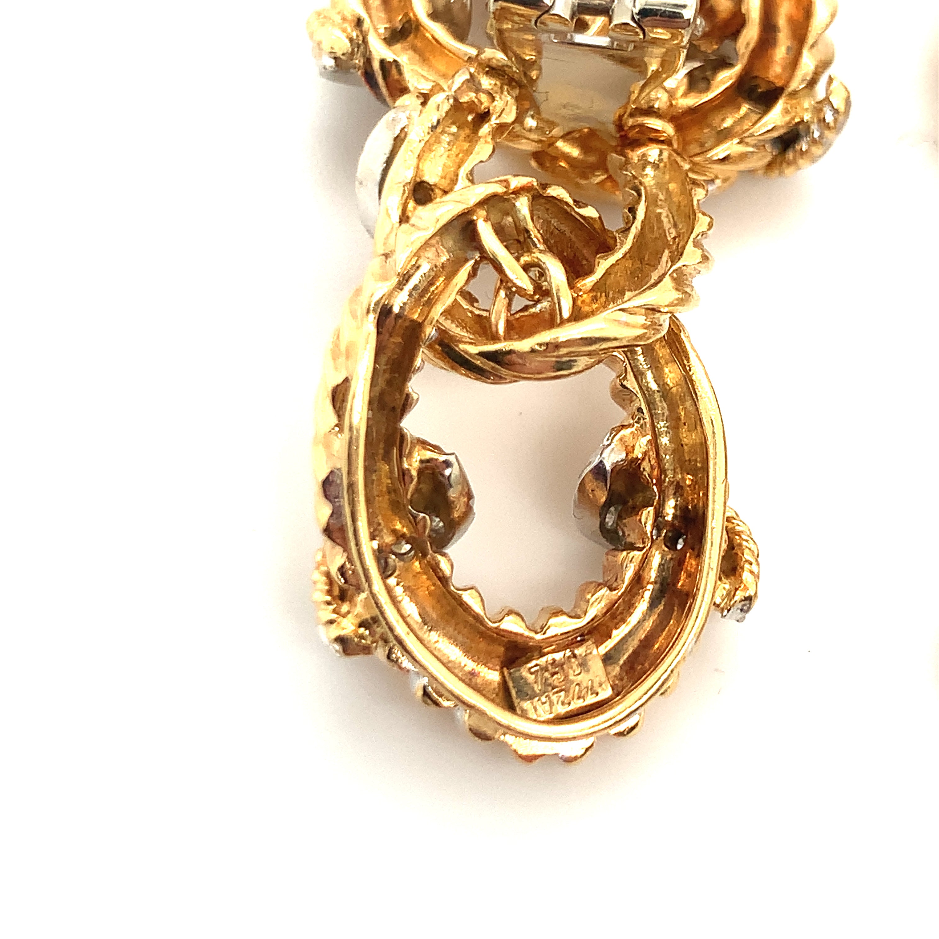 Diamond Dangle 18K Gold Earrings
