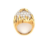 Diamond Pave Dome 18K Yellow Gold Ring, circa 1960s