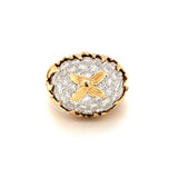 Diamond Pave Dome 18K Yellow Gold Ring, circa 1960s