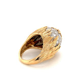 Diamond Pave Dome 18K Yellow Gold Ring, circa 1960s
