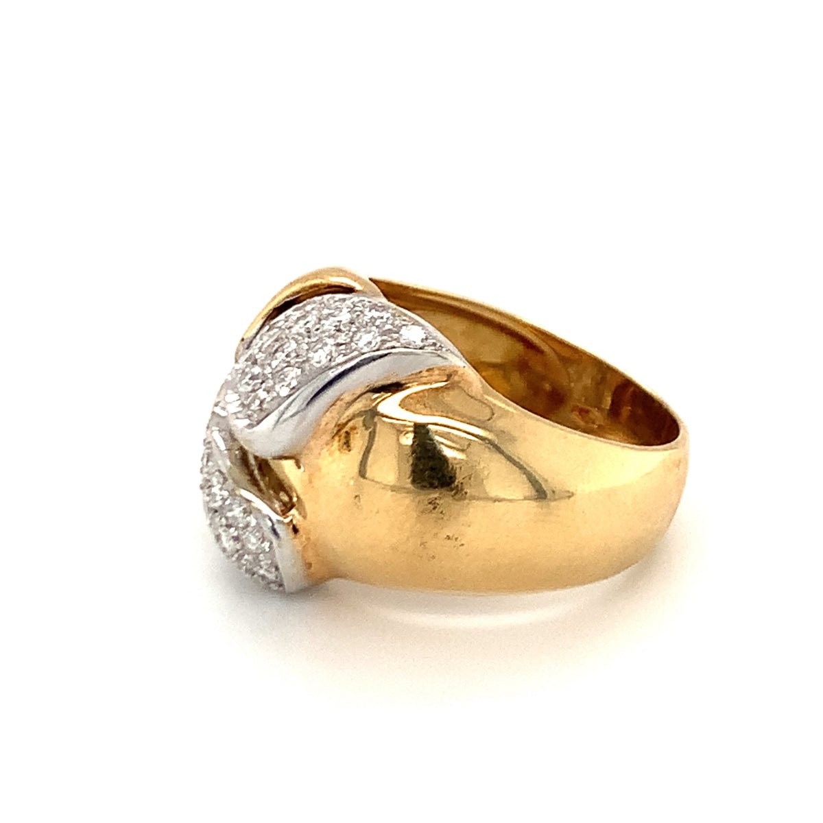 Diamond Pave Gold Ring, circa 1970s