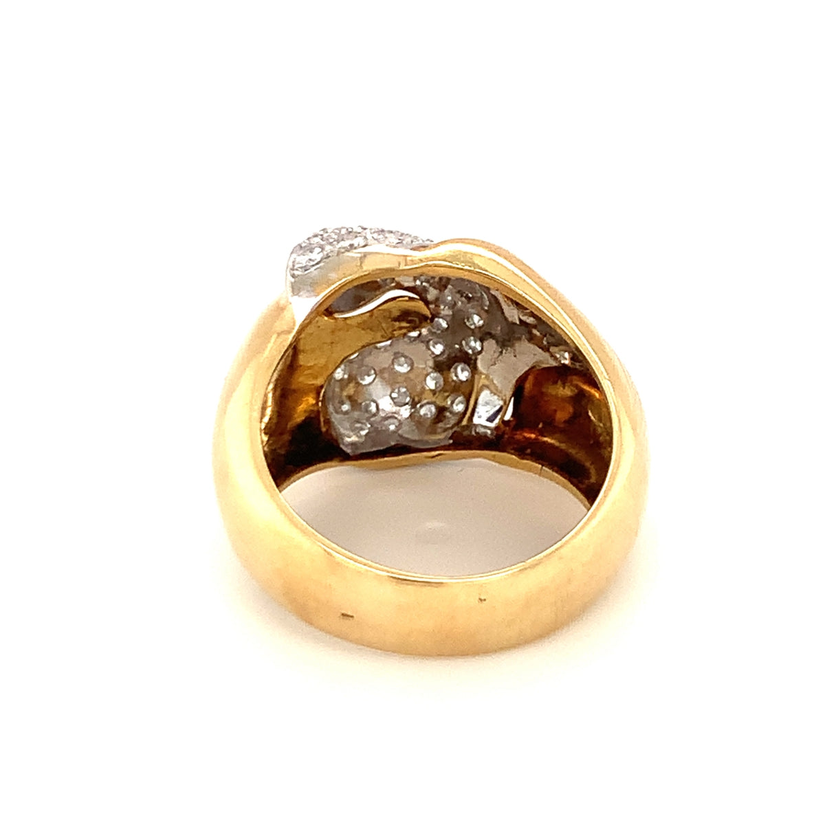 Diamond Pave Gold Ring, circa 1970s