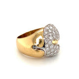 Diamond Pave Gold Ring, circa 1970s