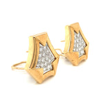 Diamond Pave Platinum and 18K Gold Earrings