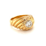 Diamond Solitaire 18 Karat Yellow Gold Ring, circa 1980s
