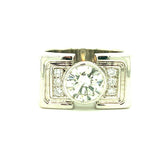 Diamond Solitaire Platinum Ring, circa 1960s
