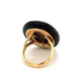 Diamond and Onyx 18k Yellow Gold Ring by Emis, circa 1970s