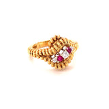 Diamond and Ruby 18K Yellow Gold Ring