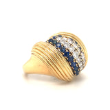 Diamond and Sapphire 18K Yellow Gold Ring, circa 1960