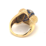 Diamond and Sapphire 18K Yellow Gold Ring, circa 1960