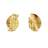 18K YELLOW GOLD DIAMOND FAN MOTIF EARCLIPS