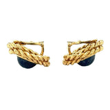 18K YELLOW GOLD LAPIS LAZULI EARRINGS