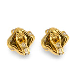 Diamond 18k Yellow Gold Knot Earclips, circa 1960s