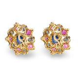 Multi-Gem Set 18K Gold Earrings