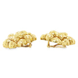 Hammered 18K Yellow Gold Earclips by Henry Dunay, circa 1970s