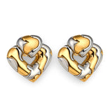 Heart Shape Earrings in 18k Gold and Steel by Marina B, circa 1980s