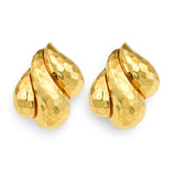 Hammered 18K Yellow Gold Earclips by Henry Dunay, circa 1970s