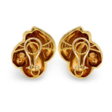 Hammered 18K Yellow Gold Earclips by Henry Dunay, circa 1970s