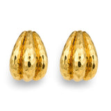 Hammered 18k Yellow Gold Earclips by Henry Dunay, circa 1970s