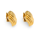 Fan Motif 18k Yellow Gold Earclips by David Webb, circa 1970s