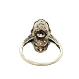 Edwardian 14K White Gold Diamond Filigree Ring
