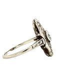 Edwardian 14K White Gold Diamond Filigree Ring