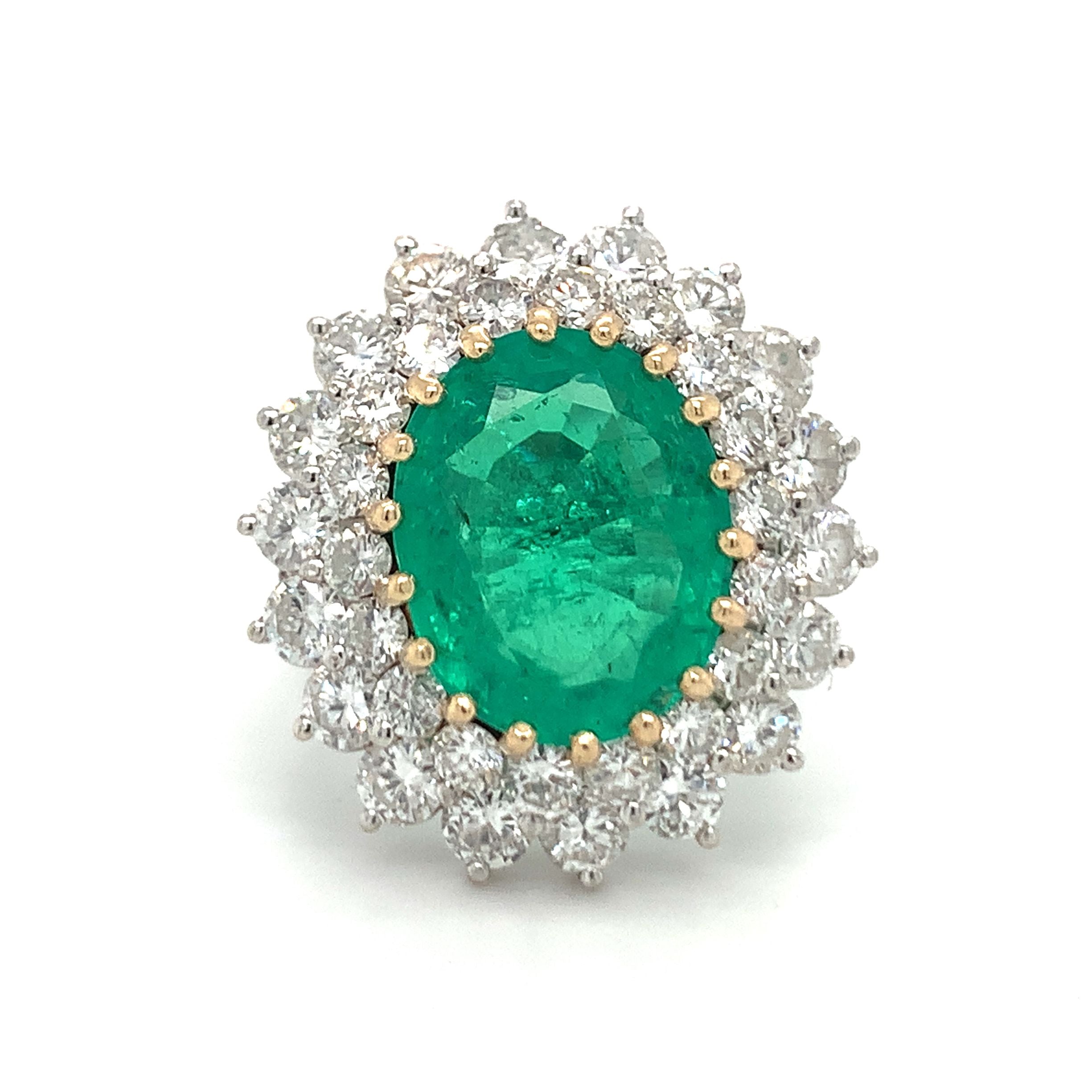 Emerald and Diamond 14K Gold Ring