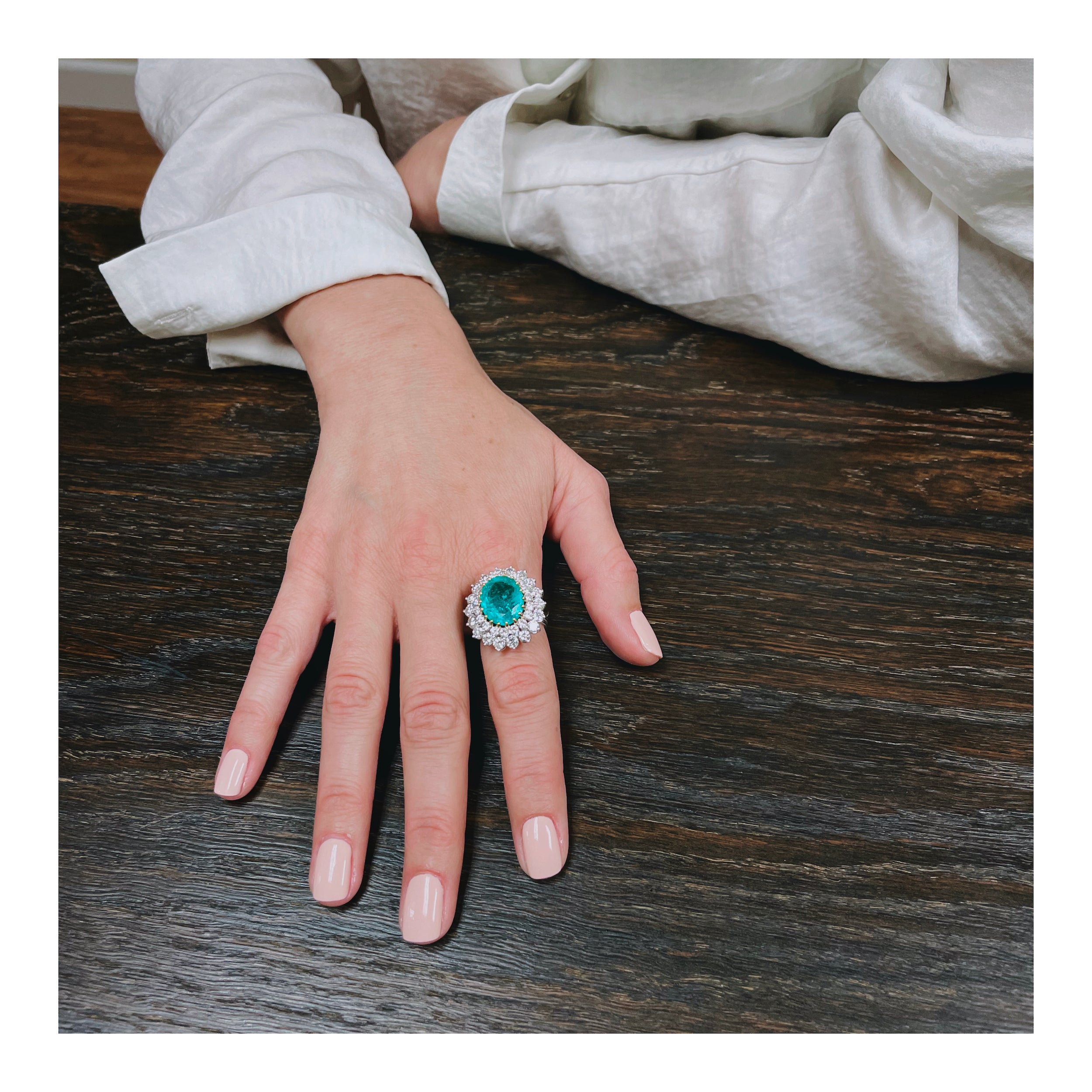Emerald and Diamond 14K Gold Ring