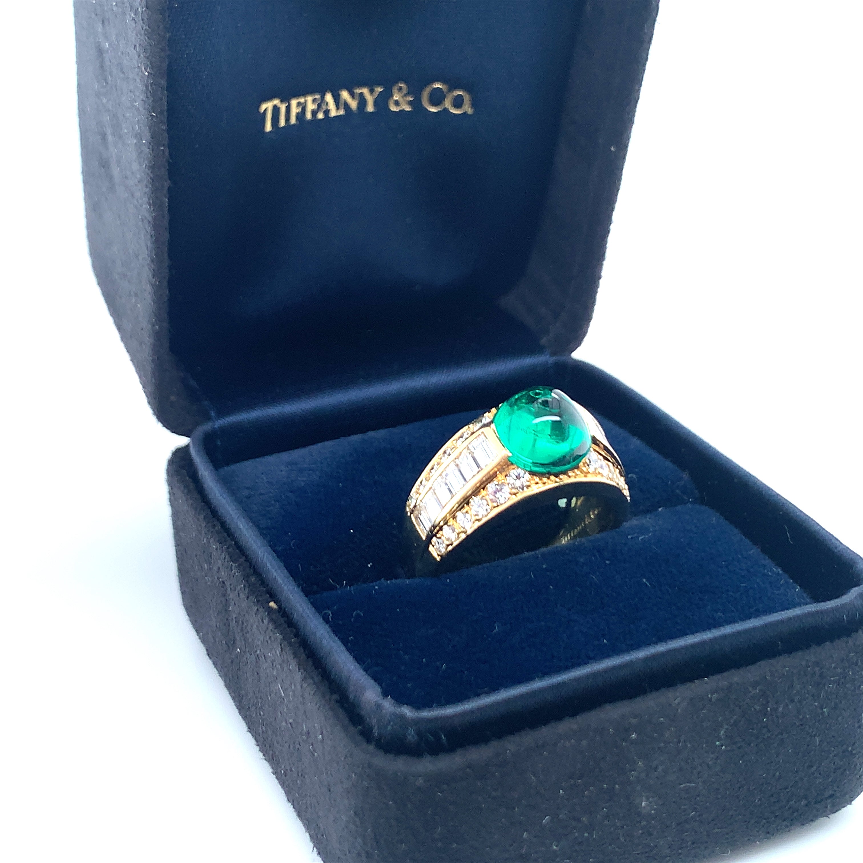 Emerald and Diamond 18K Gold Ring by Tiffany & Co.
