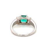 Emerald and Diamond Platinum Ring