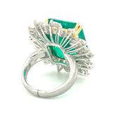 Emerald and Diamond Platinum and Gold Ring