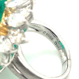 Emerald and Diamond Platinum and Gold Ring