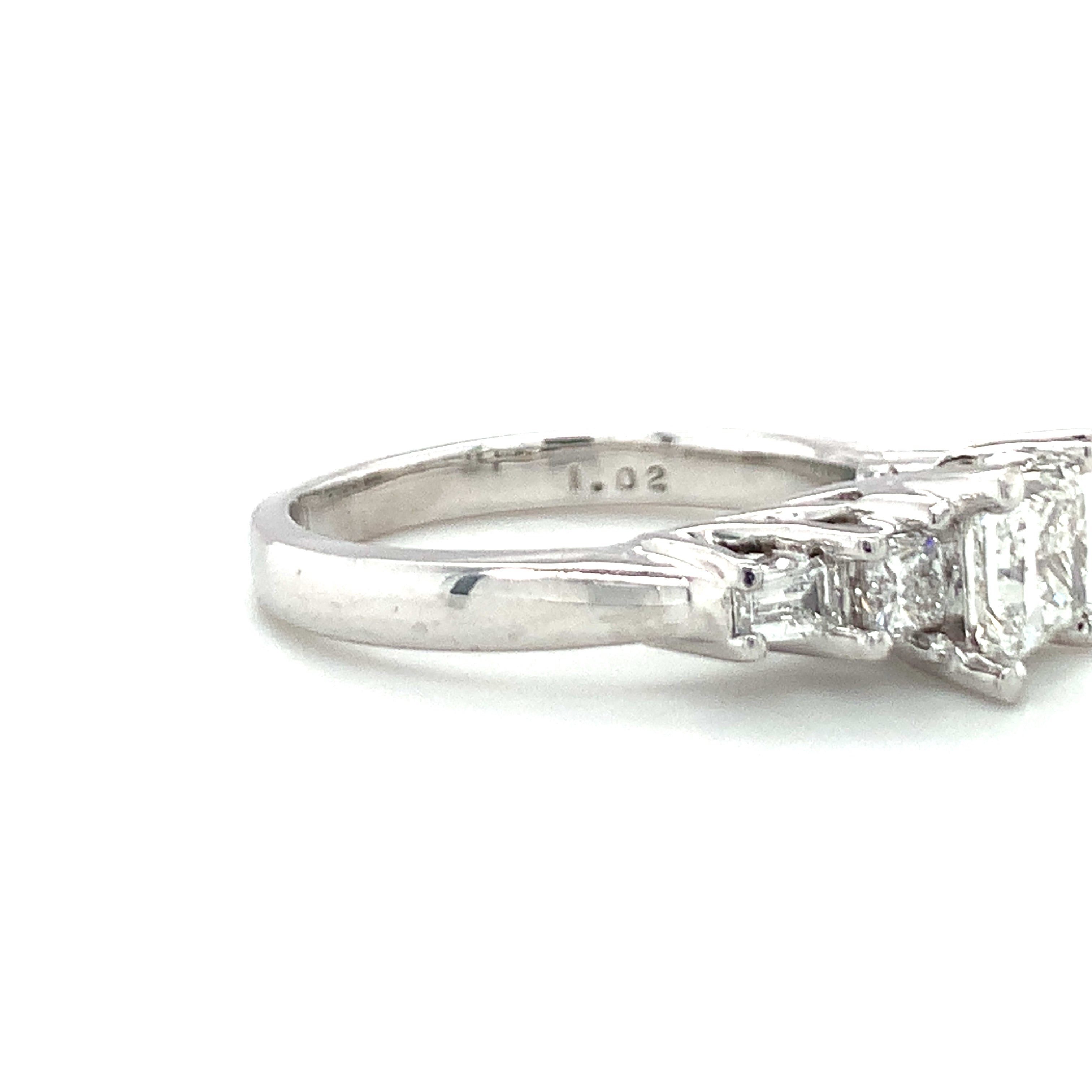 GIA Certified 1.02 Carat Diamond Platinum Engagement Ring