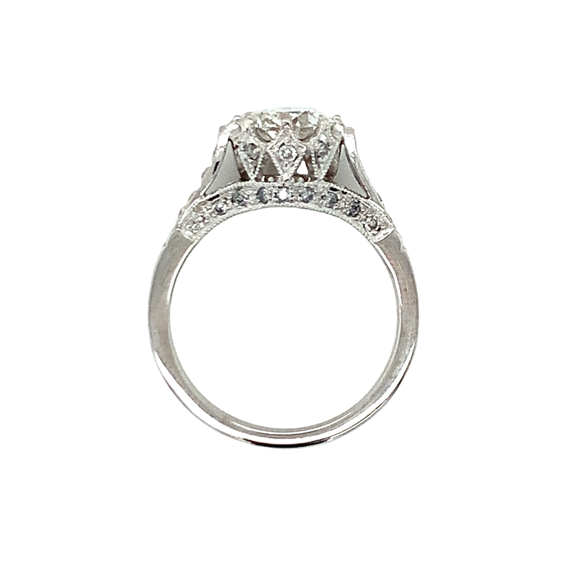 GIA Certified 1.26 Carat Diamond 18K White Gold Engagement Ring