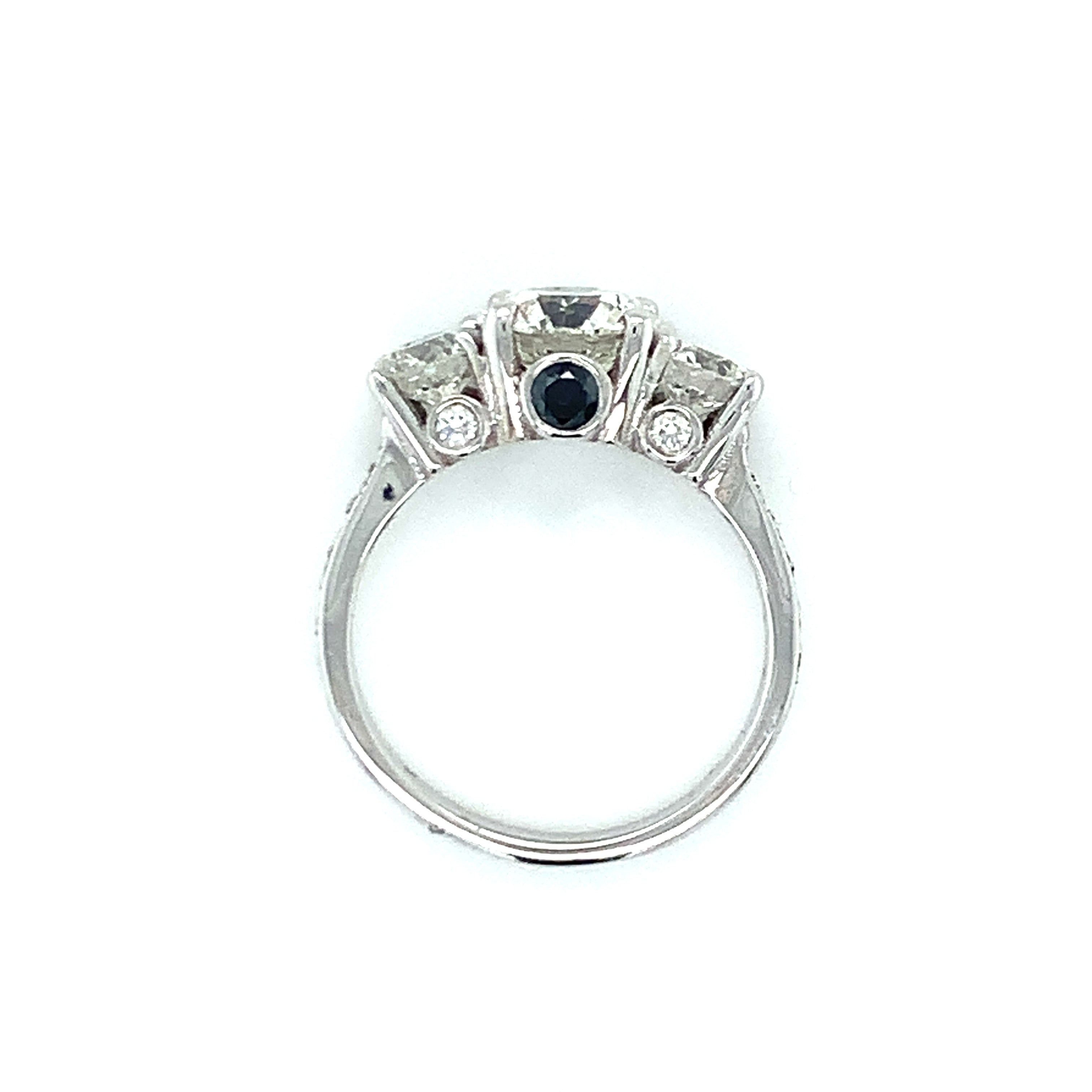 GIA Certified 1.62 Carat Diamond 18K White Gold Engagement Ring