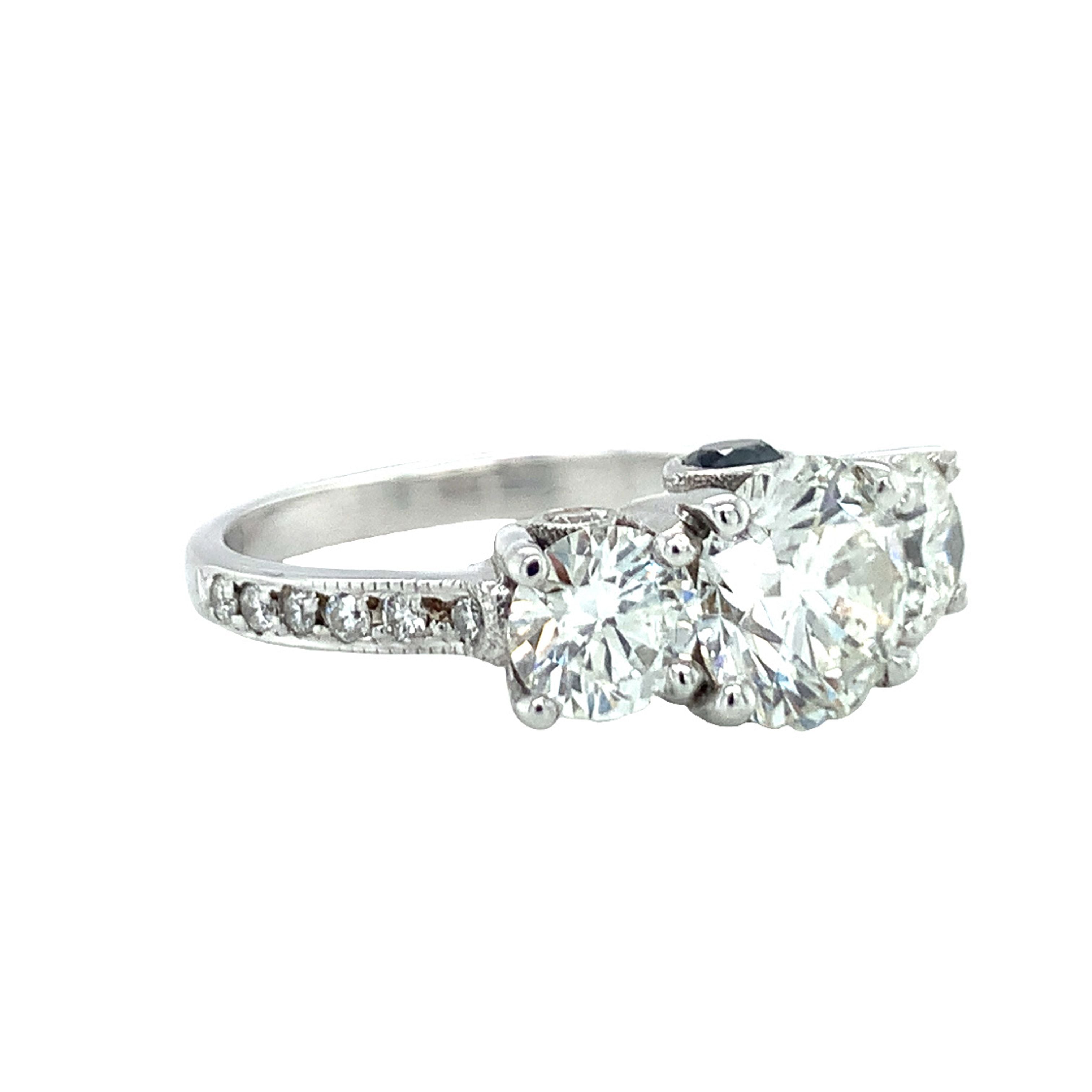 GIA Certified 1.62 Carat Diamond 18K White Gold Engagement Ring